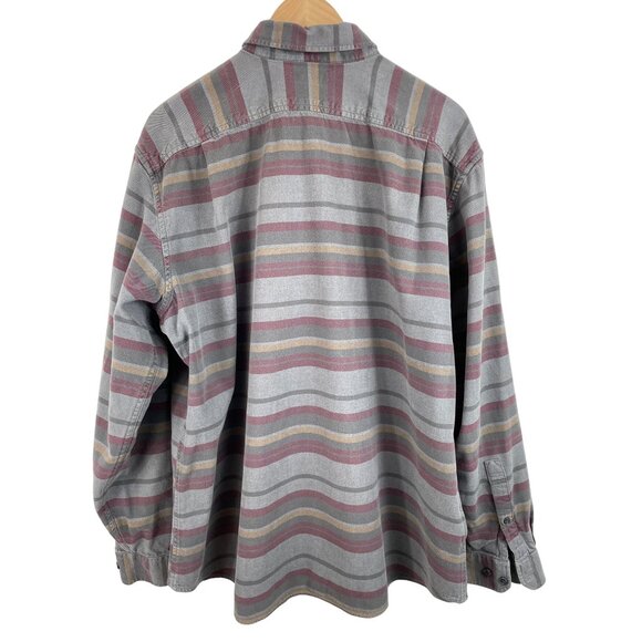 Eddie Bauer Mens Size TXL Multicolor Striped Button Up Long Sleeve Relaxed Shirt - Picture 6 of 11